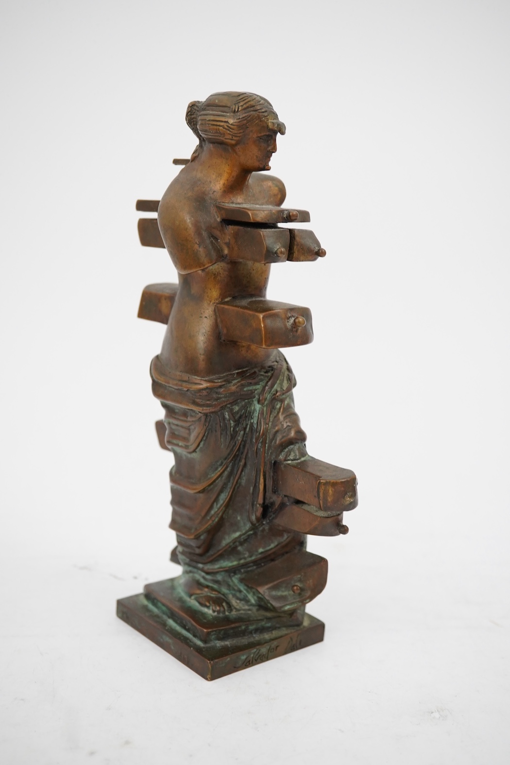 Salvador Dali (Spanish, 1904-1989), Métamorphose topologique de la Venus de Milo traversée par des tiroirs, bronze, 20cm high, 11cm wide